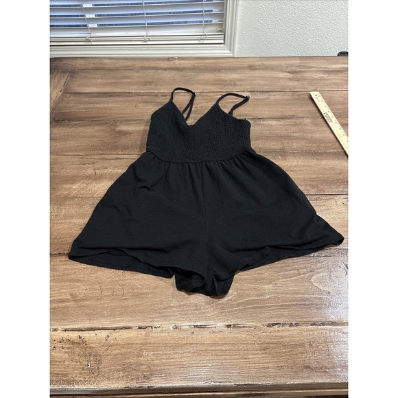 Old Navy Pants - Wild Fable Black Sleeveless Romper Women's Regular Fit Solid One-Piece Size Xs